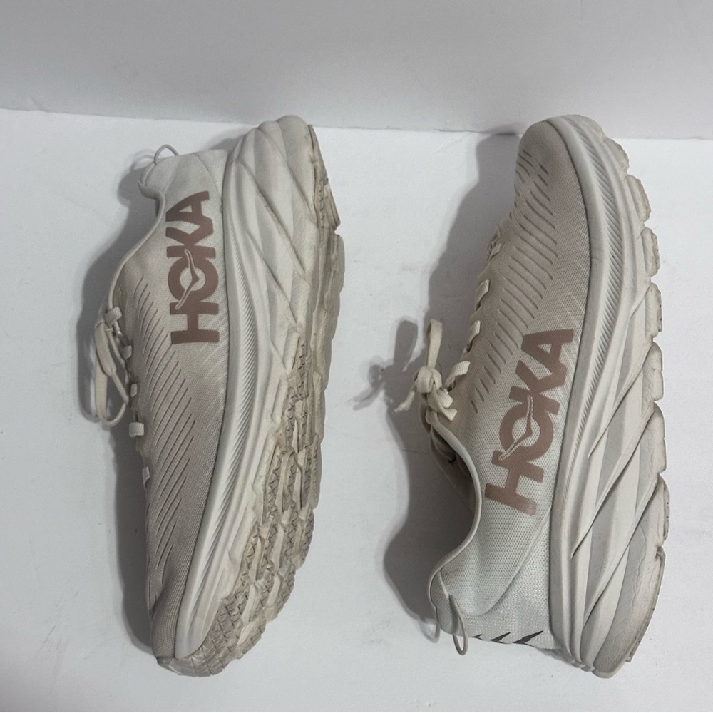 Hoka RINCON 3 Cream and Brown Athletic Shoes